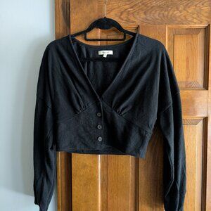 Madewell Black Cropped Button up top